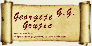 Georgije Grujić vizit kartica